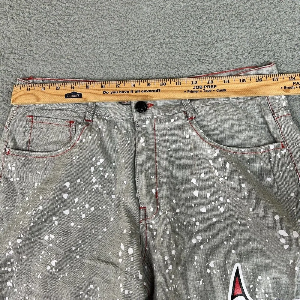 Diamond‎ Stash Shorts Mens Size 36 Gray & White Paint Splatter Chicago Bulls